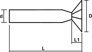 Fraise conique 45° ou 60° - cut - schema