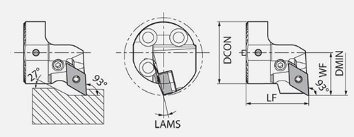 Tête à aléser Kyocera KAVH-PDUN-15 - cut - schema