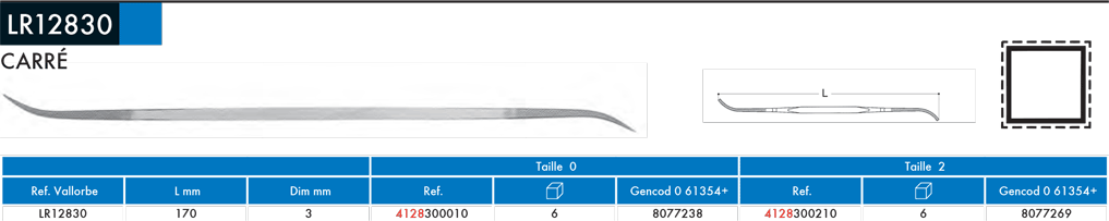 Rifloirs Carrée LR12830 - cut - schema