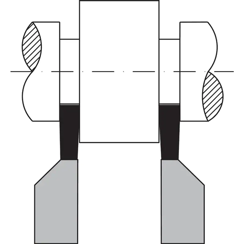 Outils de tour externe étroit droit  K10/K20  haute dureté - cut - schema