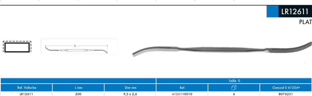 Rifloirs Plate LR12611 - cut - schema