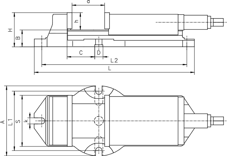 Etaux machine - cut - schema