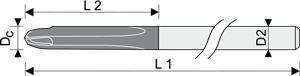 Forets aléseurs "DAGUE" pour matériaux composites avec fibres - cut - schema