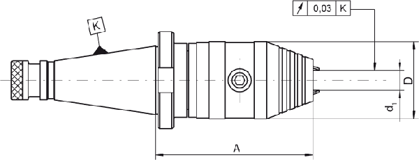 Mandrin de perçage - cut - schema