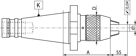 Mandrin de perçage - cut - schema