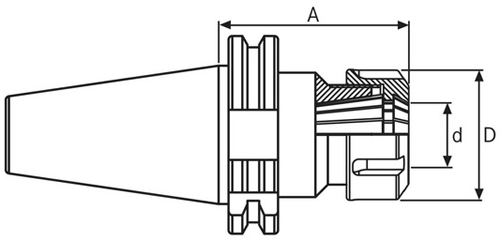 Mandrin à pinces type ER - cut - schema