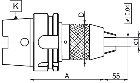 Mandrin de perçage - cut - schema