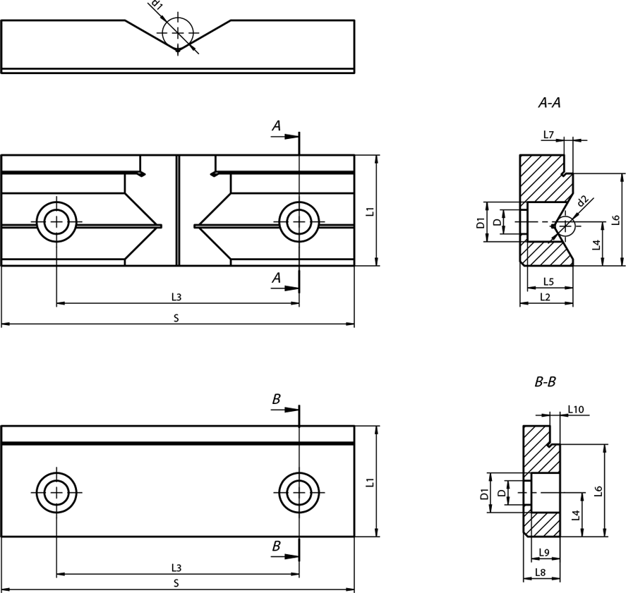 Mors de serrage - cut - schema