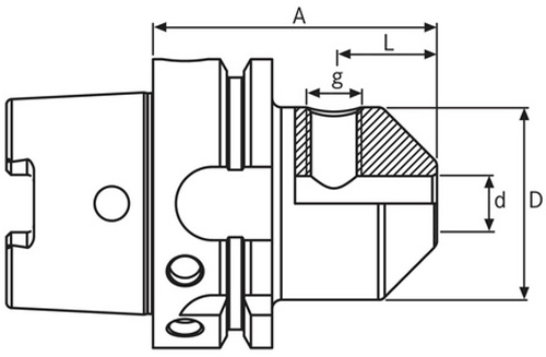 Mandrin pour fraise à queue cylindrique et weldon - cut - schema