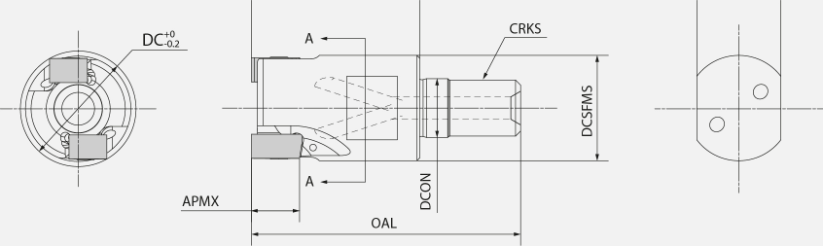 Porte-outils MA90 D. 20 à 32 LOGU09 - cut - schema