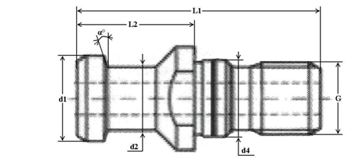 Tirette ISO 7388-B pour cône DIN 2080 - cut - schema