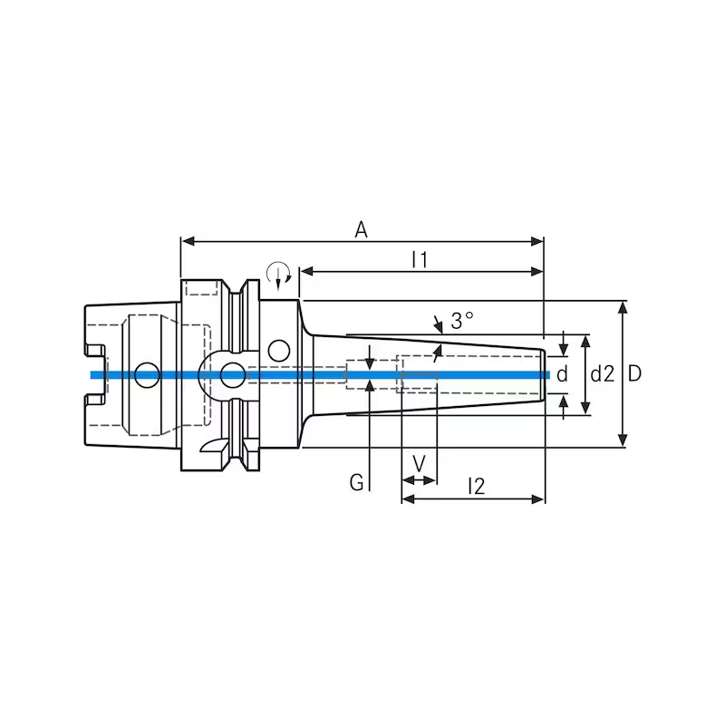 Mandrin de Frettage expansible 3° - cut - schema