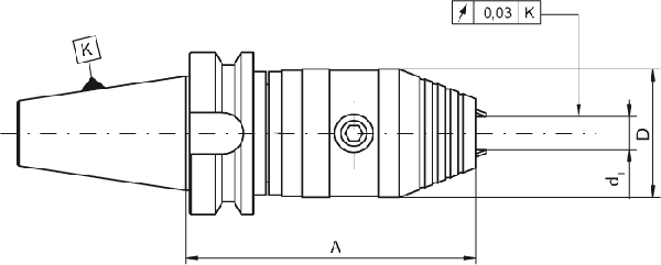 Mandrin de perçage - cut - schema