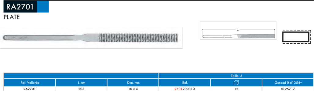 Râpes Habilis plate RA2701 - cut - schema