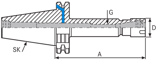 Mandrin à pinces type ER "SLIM" - cut - schema