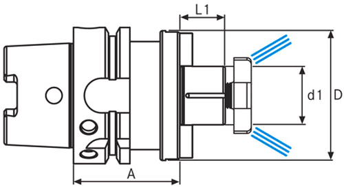 Mandrin Porte-fraise à emboitement combiné - cut - schema