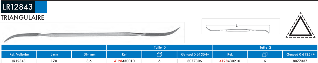 Rifloirs Triangulaire LR12843 - cut - schema