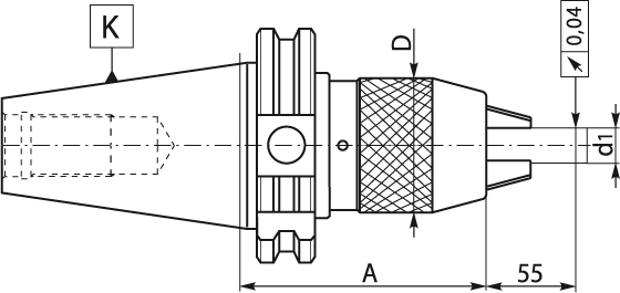 Mandrin de perçage - cut - schema