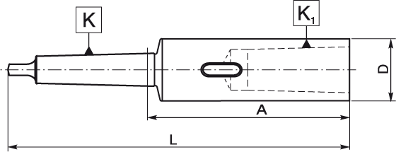 Douilles d'extension à cône morse - cut - schema