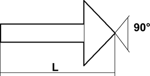 Fraise à trou conique 90° - cut - schema