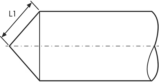 Fraise à chanfreiner en carbure monobloc 90° 4 dents - cut - schema