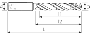 Forets carbure à trou d'huile - cut - schema