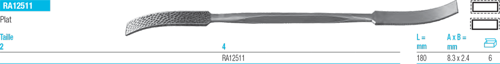 Râpes Plat RA12511 - cut - schema