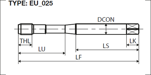 Taraud à refouler EHRZ - Métrique DIN 371 - cut - schema