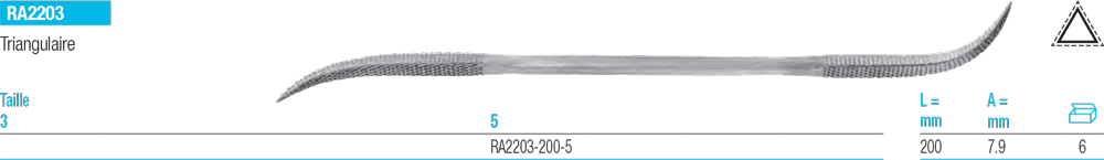 Râpes Habilis Triangulaire RA2203 - cut - schema