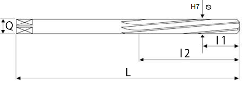 Alésoir carbure monobloc, type "Alésoirs voilure" - cut - schema