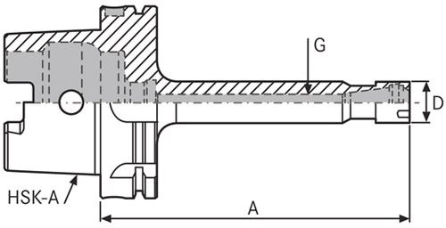 Mandrin à Pince de serrage ORION HSK63 SLIM - cut - schema