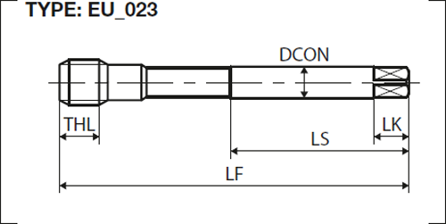 Taraud à refouler EHRZ - Métrique DIN 374 - cut - schema