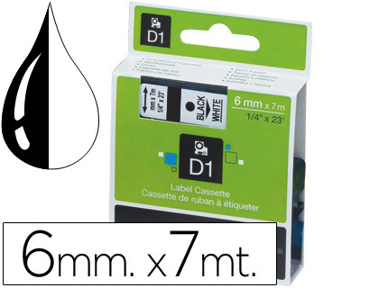 Dymo ruban noir/blanc 6MM x 7MM - picture - file